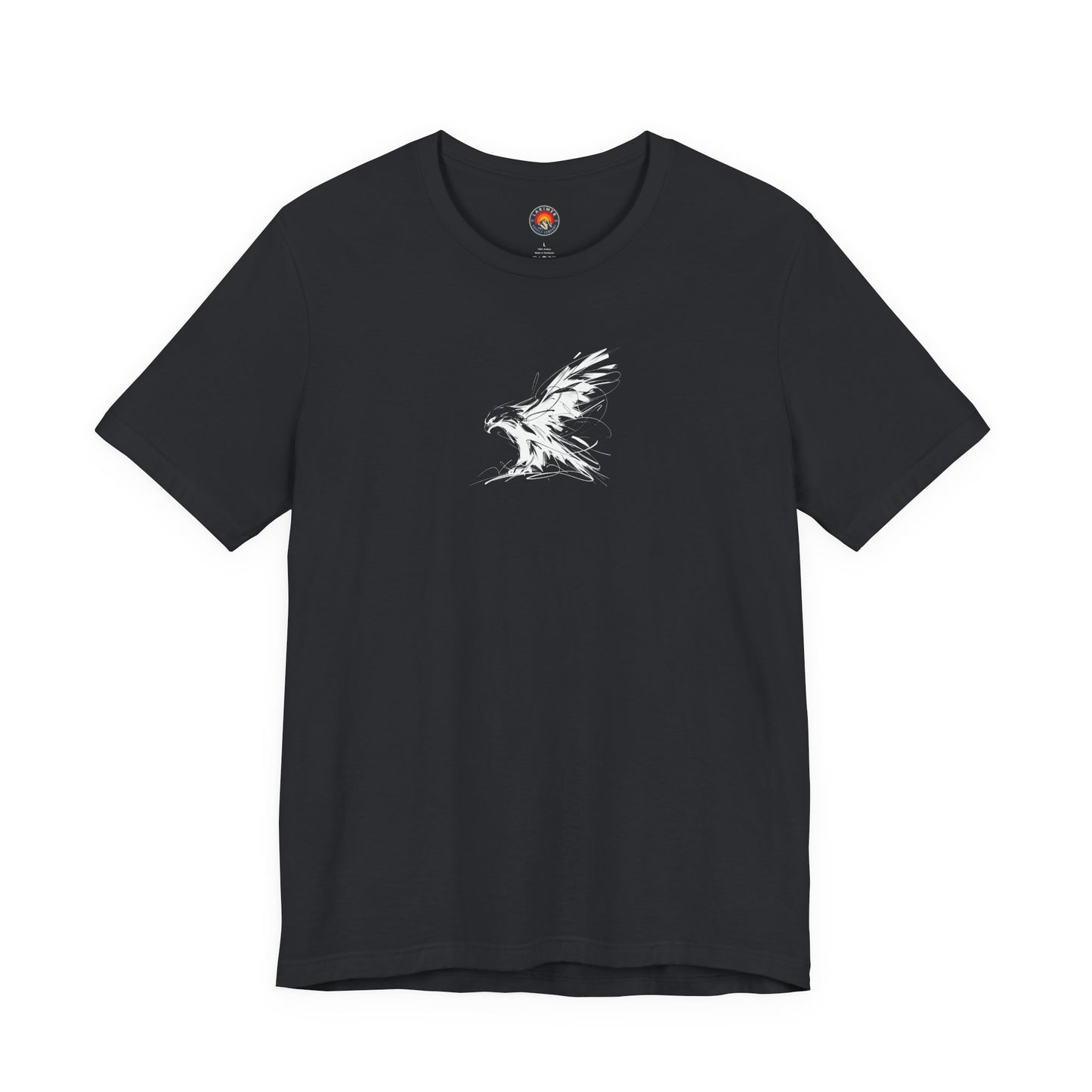 Flying Eagle Sketch Line Art T-Shirt –White Print– Wilderness Graphic Tee | Outdoor Adventure Shirt | Nature Lover Gift | Hiking & Camping Apparel