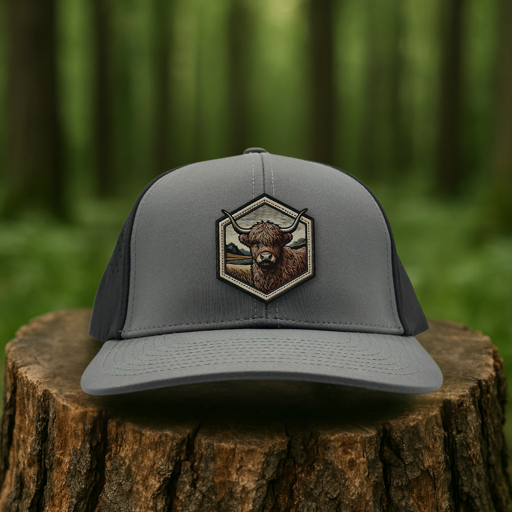 Highland Bull Leatherette Patch Hat – Rustic Ranch Style