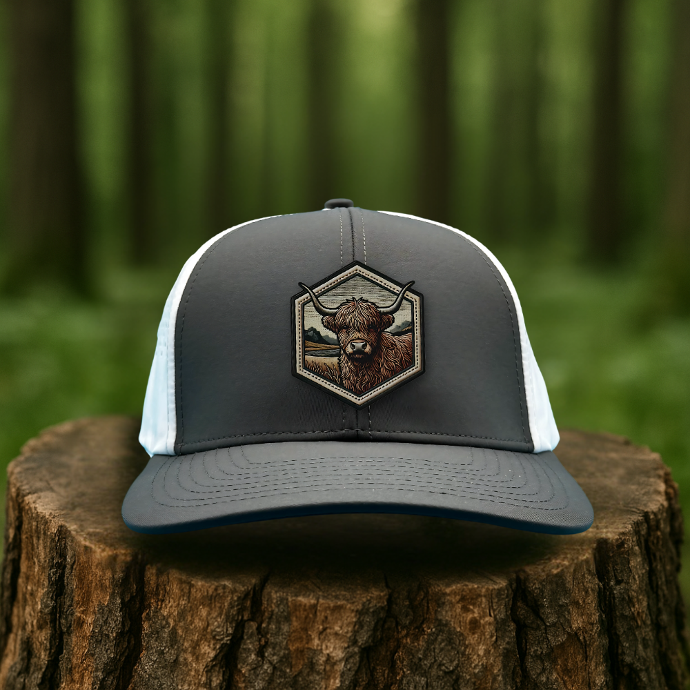 Highland Bull Leatherette Patch Hat – Rustic Ranch Style