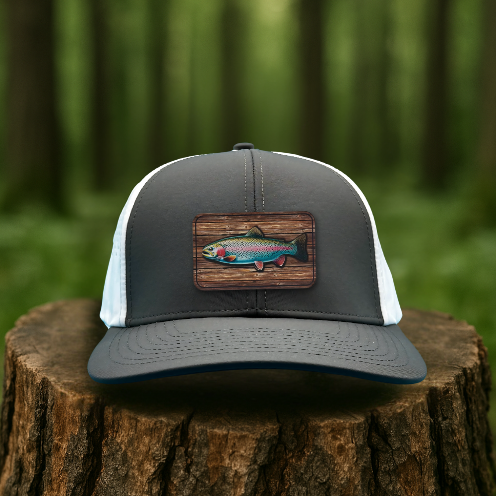 Woodgrain Trout Trophy Hat – Trophy Wall Edition