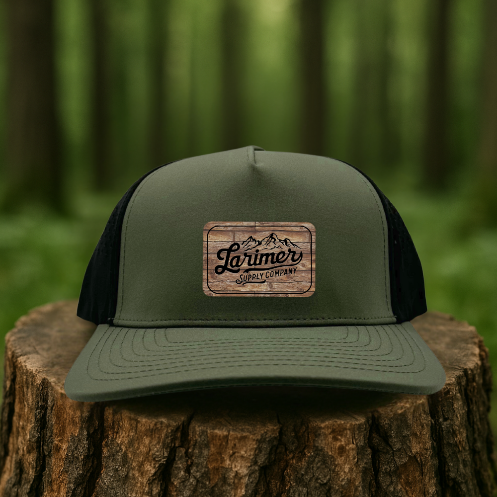 Rustic Woodgrain Leatherette Hat - Custom Hats