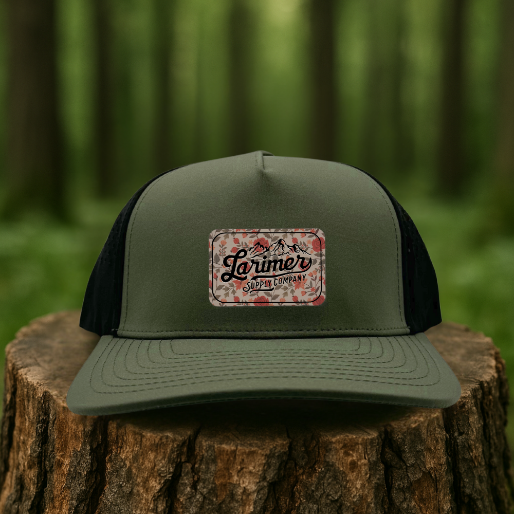 Prairie Rose Vintage Floral Leatherette Hat - Custom Hats