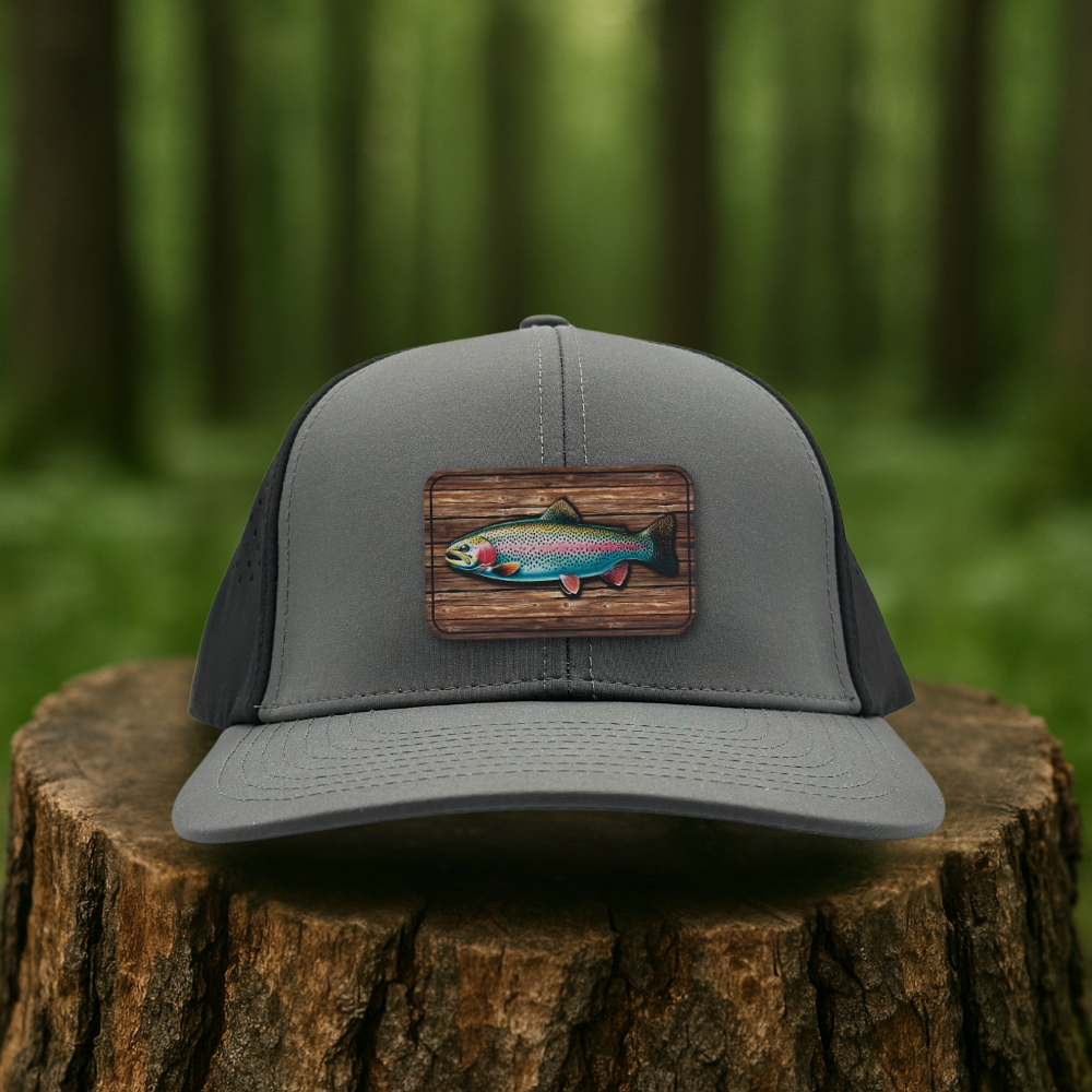 Woodgrain Trout Trophy Hat – Trophy Wall Edition