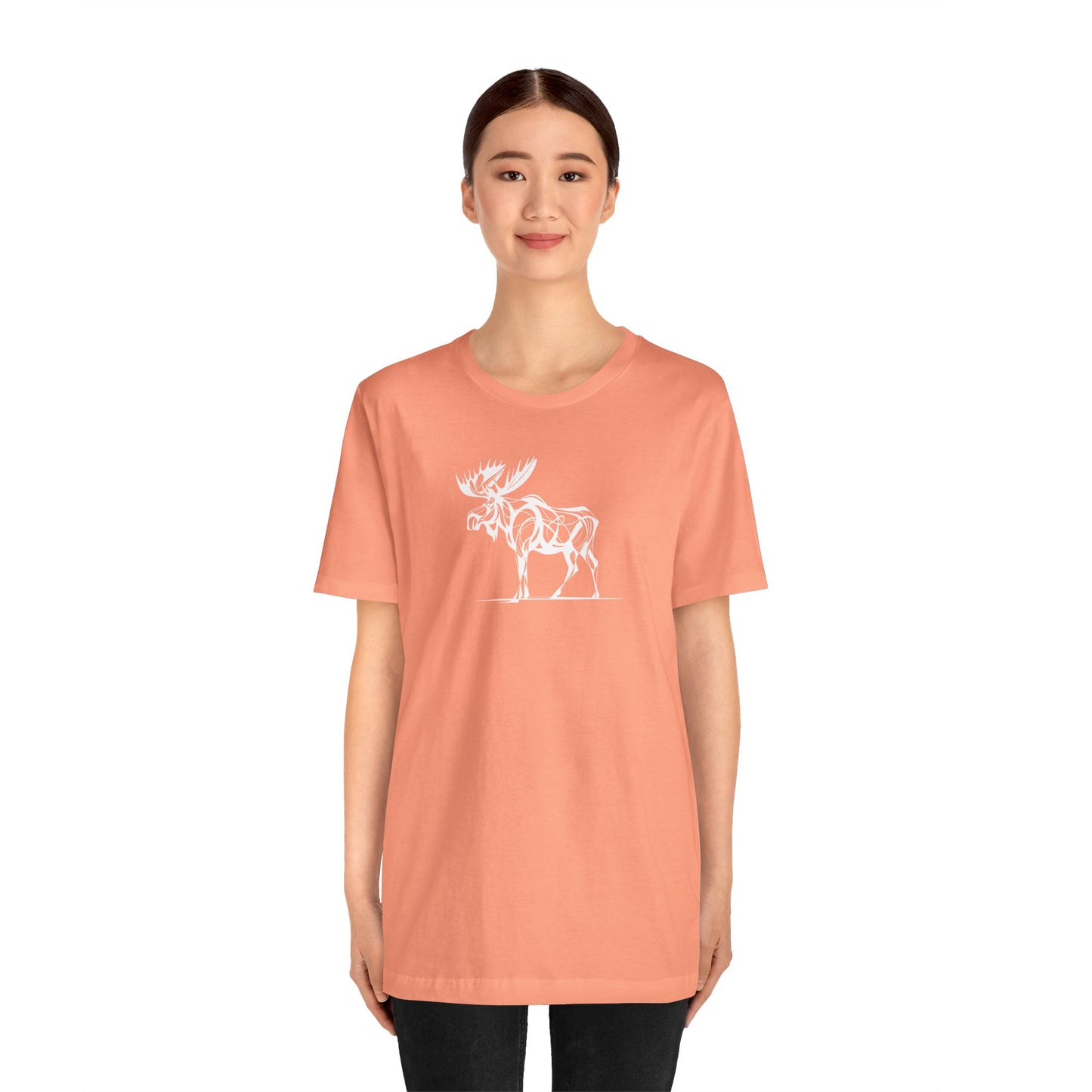 Moose Sketch-Style Line Art T-Shirt –Black Print– Wilderness Graphic Tee | Outdoor Adventure Shirt | Nature Lover Gift | Hiking & Camping Apparel