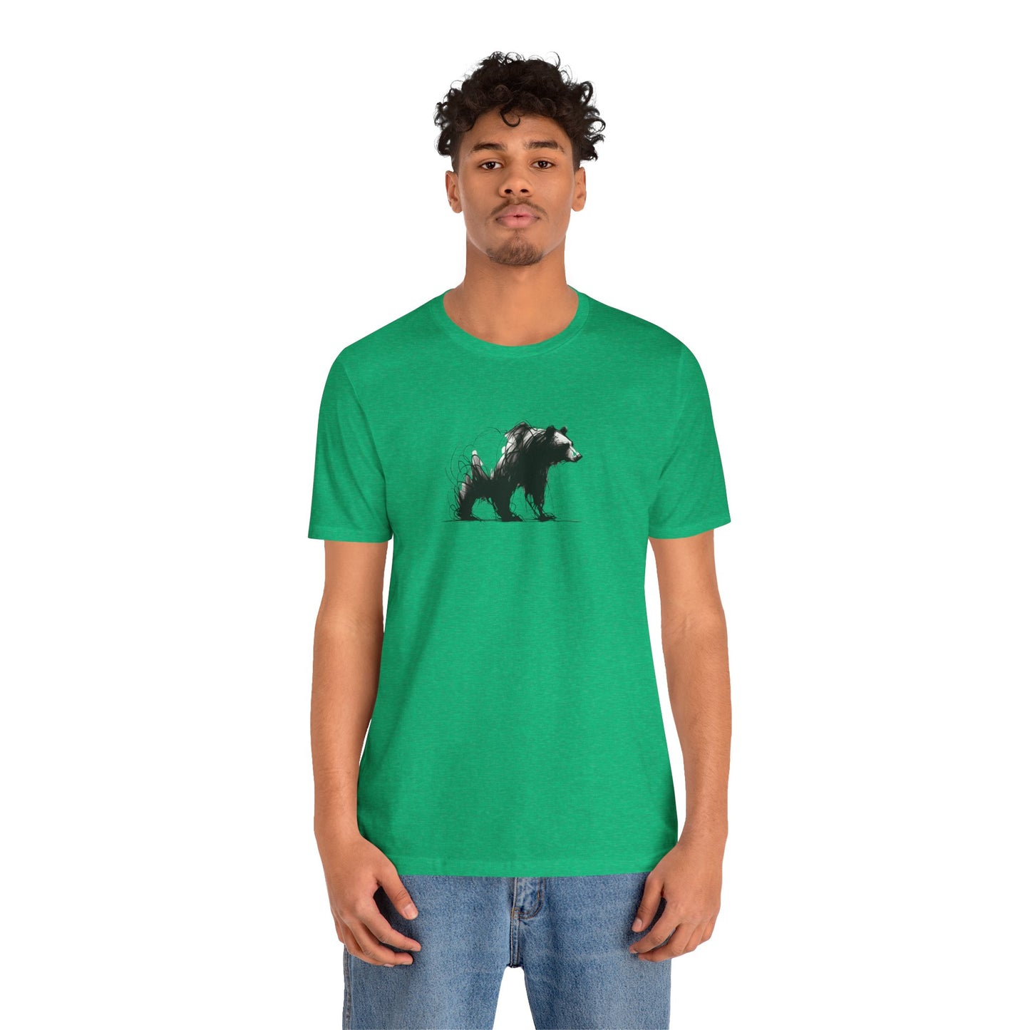 Bear Sketch Line Art T-Shirt –Black Print– Wilderness Graphic Tee | Outdoor Adventure Shirt | Nature Lover Gift | Hiking & Camping Apparel
