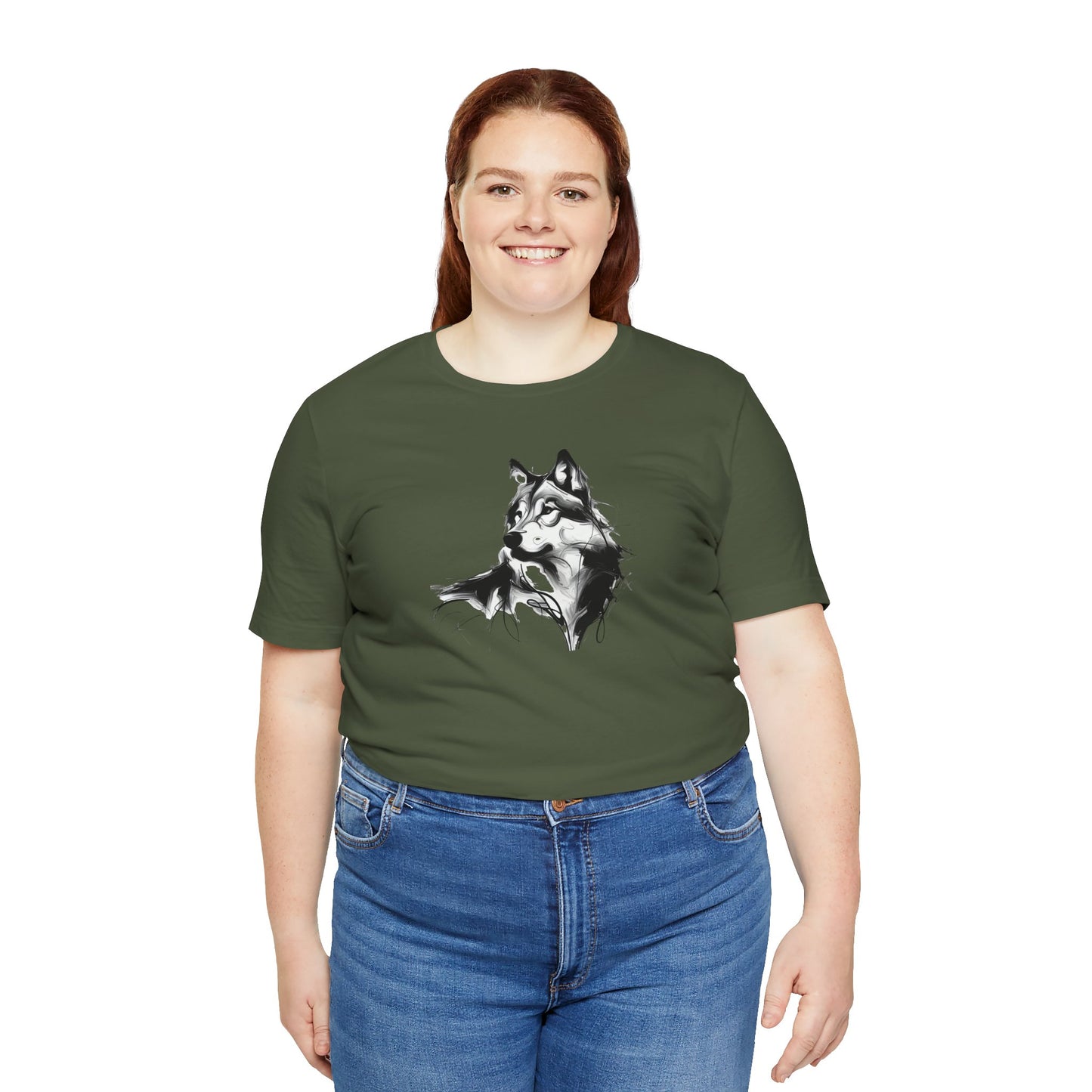 Wolf Sketch-Style Line Art T-Shirt –Black Print– Wilderness Graphic Tee | Outdoor Adventure Shirt | Nature Lover Gift | Hiking & Camping Apparel