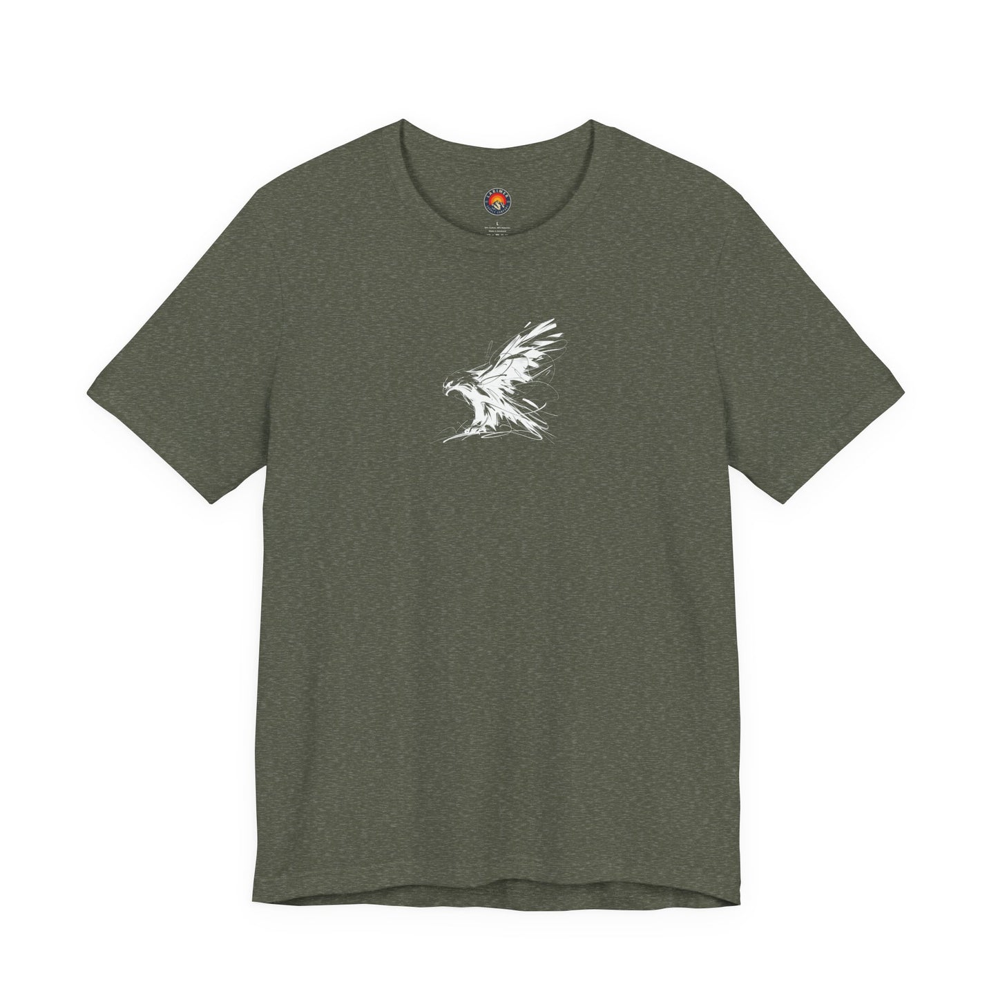 Flying Eagle Sketch Line Art T-Shirt –White Print– Wilderness Graphic Tee | Outdoor Adventure Shirt | Nature Lover Gift | Hiking & Camping Apparel