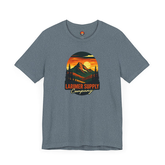 Larimer Supply Co. Mountain Sunset Tee – Unisex Adventure Shirt