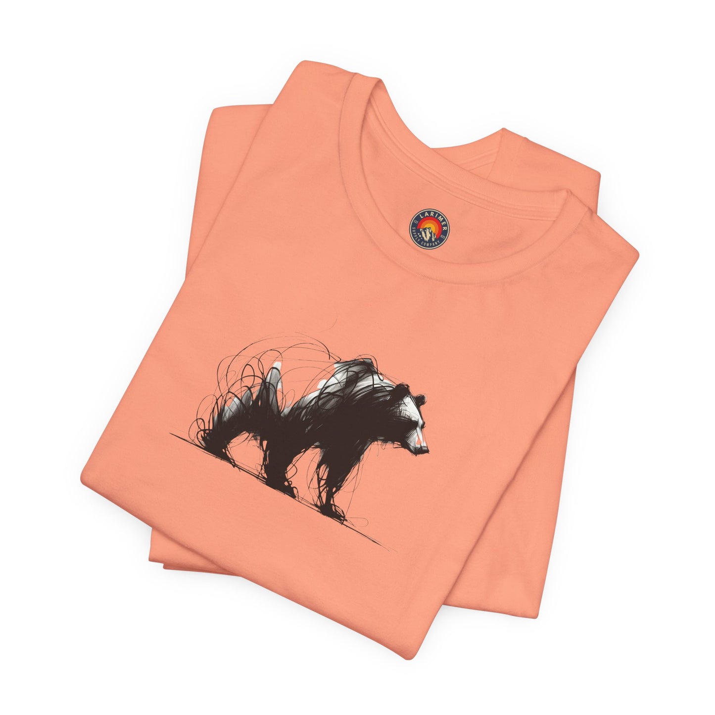 Bear Sketch Line Art T-Shirt –Black Print– Wilderness Graphic Tee | Outdoor Adventure Shirt | Nature Lover Gift | Hiking & Camping Apparel