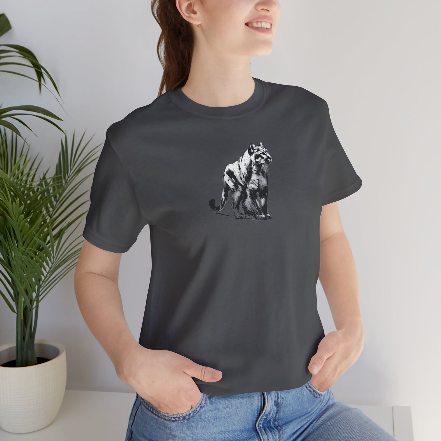 Mountain Lion Sketch Line Art T-Shirt – Black Print – Wilderness Graphic Tee | Outdoor Adventure Shirt | Nature Lover Gift | Hiking & Camping Apparel