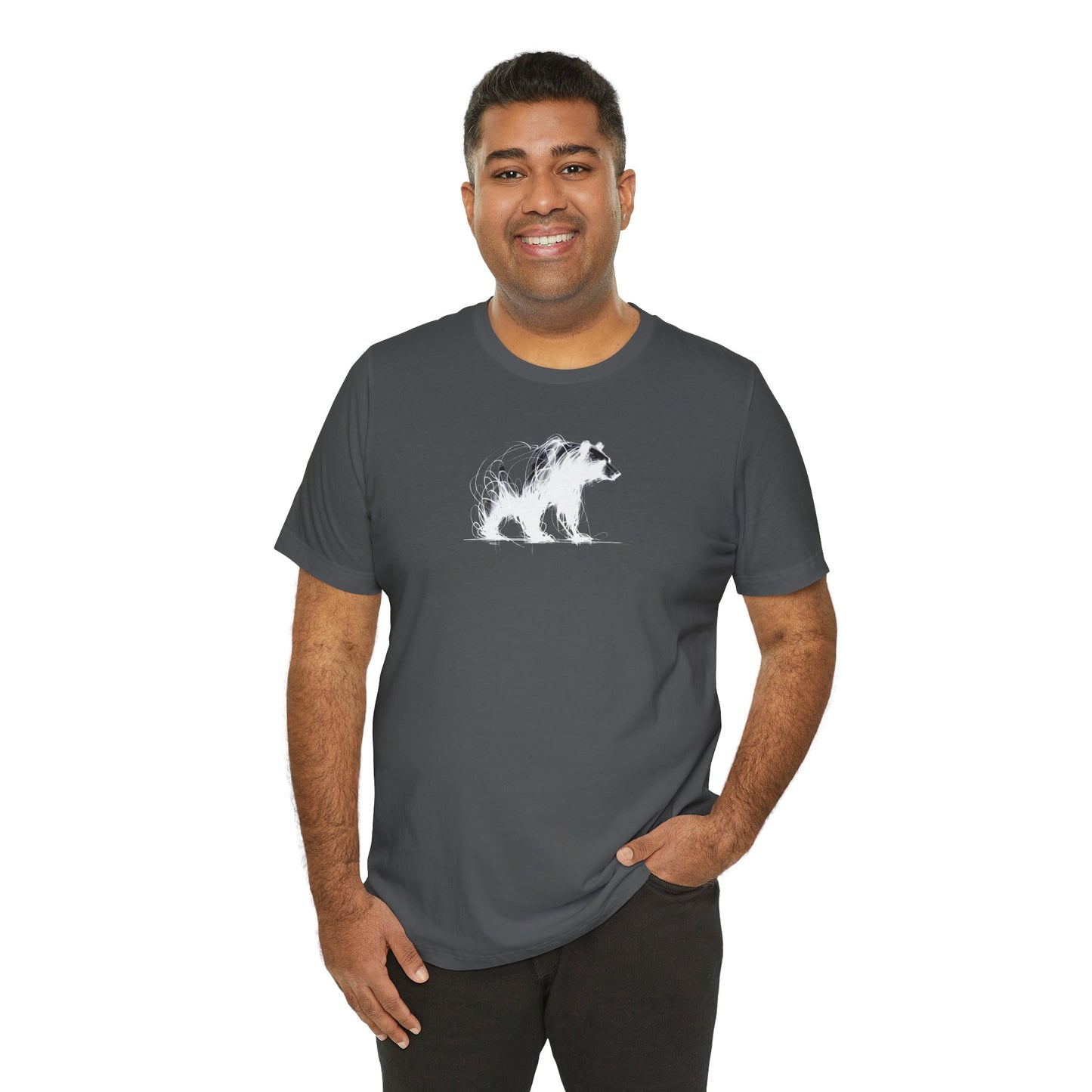 Bear Sketch Line Art T-Shirt – White Print – Wilderness Graphic Tee | Outdoor Adventure Shirt | Nature Lover Gift | Hiking & Camping Apparel