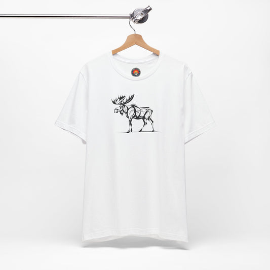 Moose Sketch Line Art T-Shirt – Black Print – Wilderness Graphic Tee | Outdoor Adventure Shirt | Nature Lover Gift | Hiking & Camping Apparel