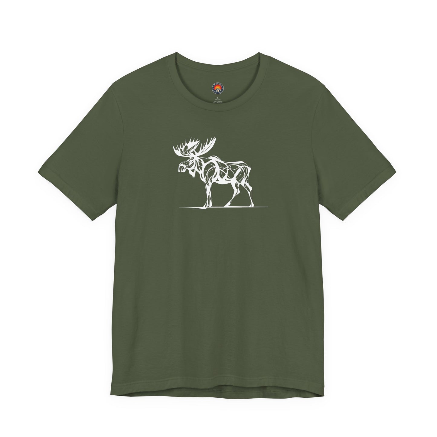 Moose Sketch-Style Line Art T-Shirt –Black Print– Wilderness Graphic Tee | Outdoor Adventure Shirt | Nature Lover Gift | Hiking & Camping Apparel