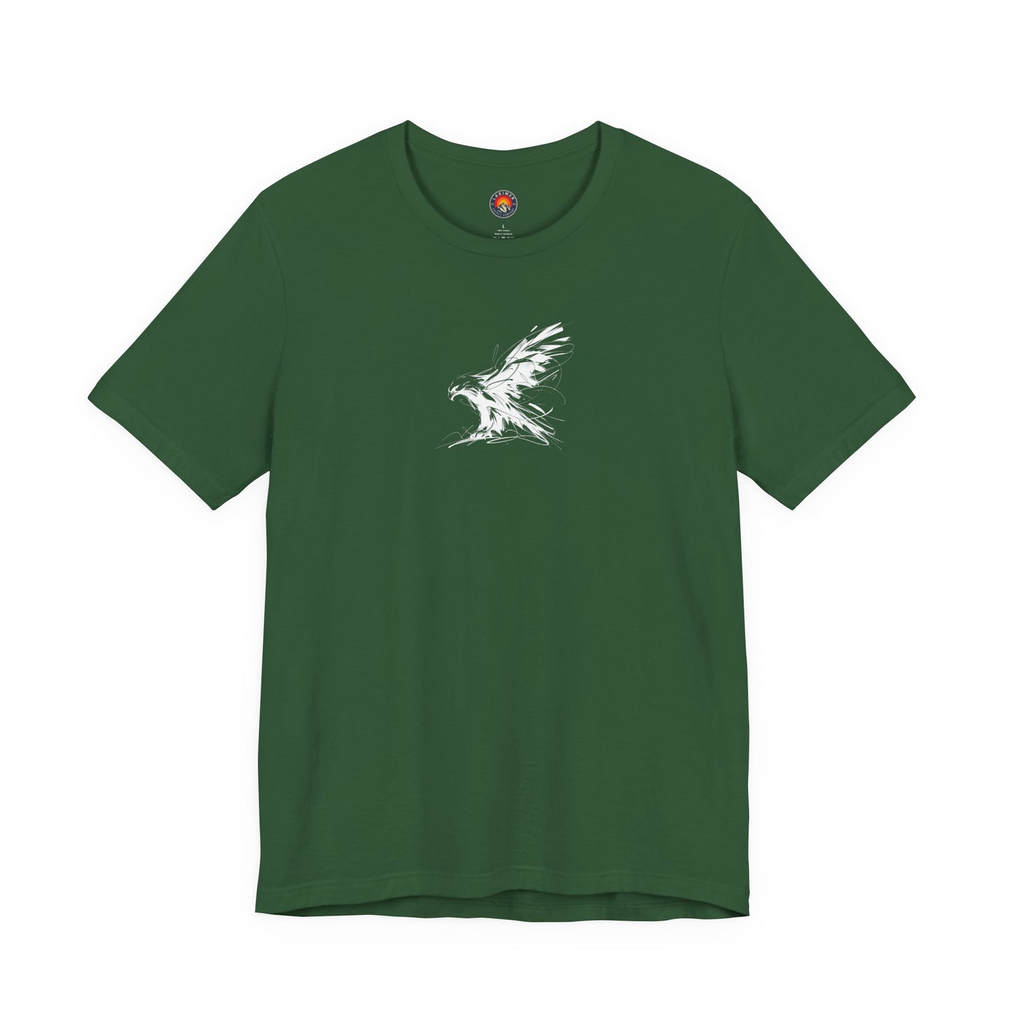 Flying Eagle Sketch Line Art T-Shirt –White Print– Wilderness Graphic Tee | Outdoor Adventure Shirt | Nature Lover Gift | Hiking & Camping Apparel
