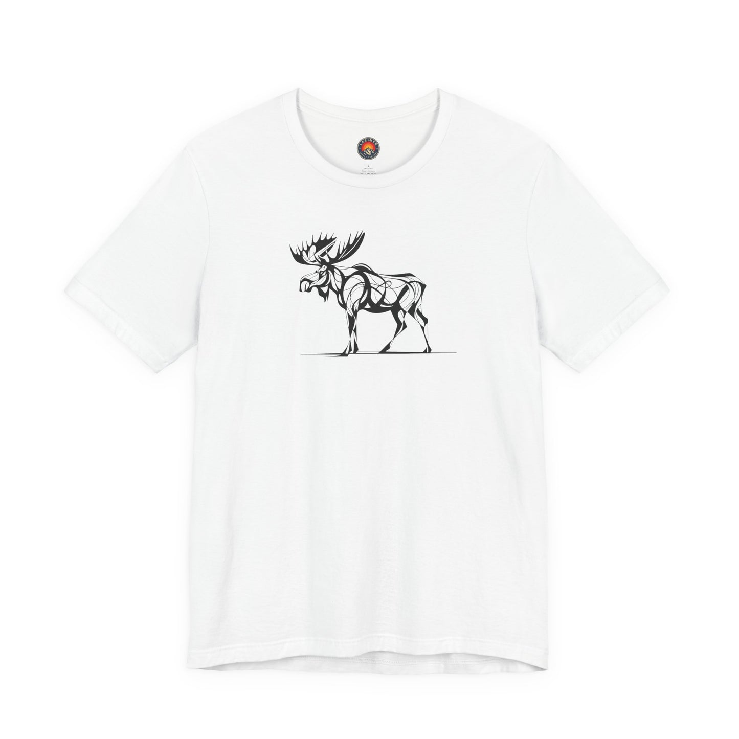 Moose Sketch Line Art T-Shirt – Black Print – Wilderness Graphic Tee | Outdoor Adventure Shirt | Nature Lover Gift | Hiking & Camping Apparel