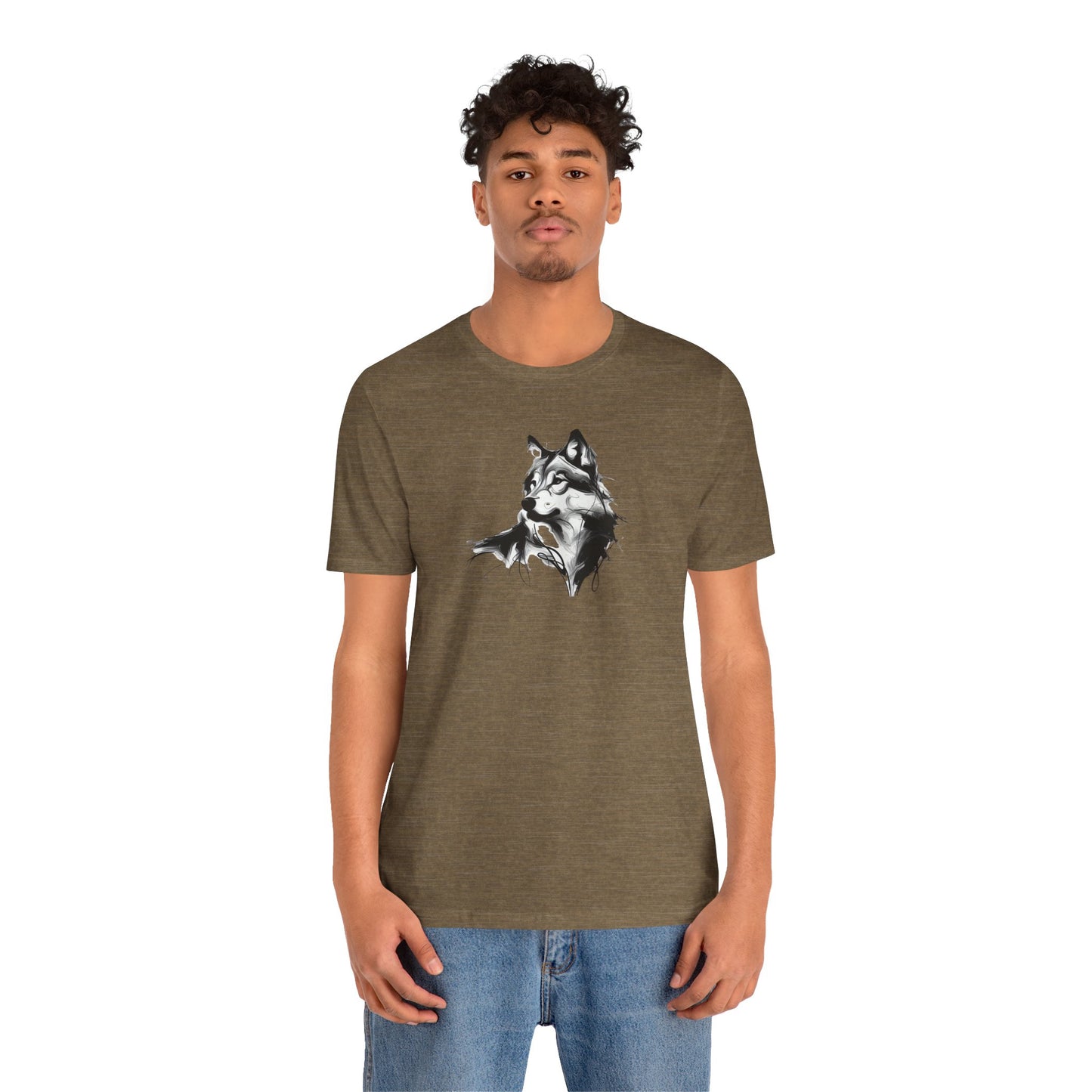 Wolf Sketch-Style Line Art T-Shirt –Black Print– Wilderness Graphic Tee | Outdoor Adventure Shirt | Nature Lover Gift | Hiking & Camping Apparel
