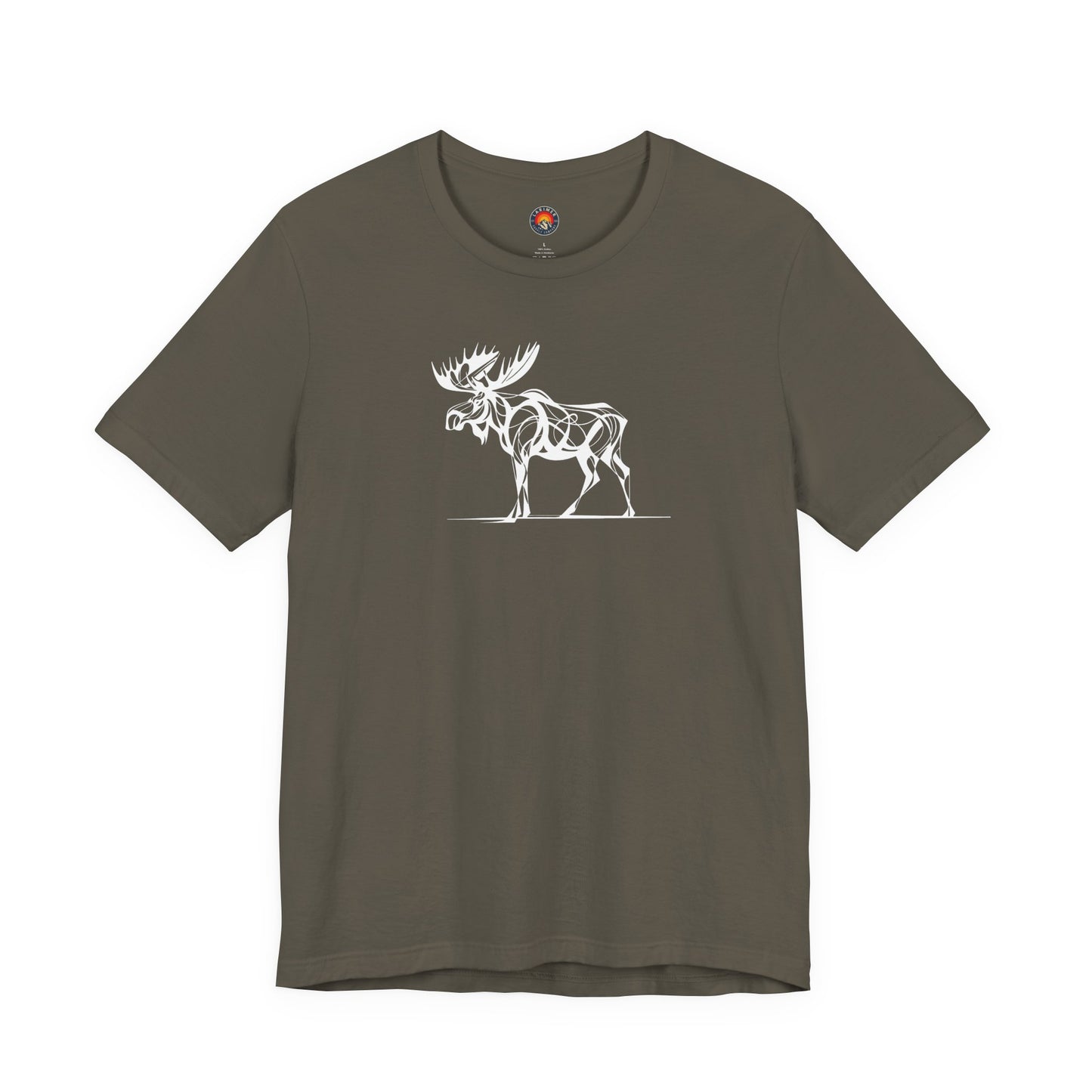 Moose Sketch-Style Line Art T-Shirt –Black Print– Wilderness Graphic Tee | Outdoor Adventure Shirt | Nature Lover Gift | Hiking & Camping Apparel