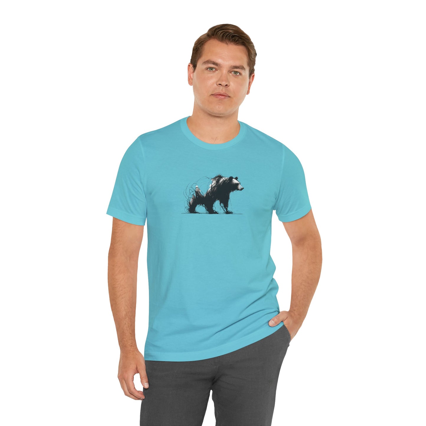 Bear Sketch Line Art T-Shirt –Black Print– Wilderness Graphic Tee | Outdoor Adventure Shirt | Nature Lover Gift | Hiking & Camping Apparel