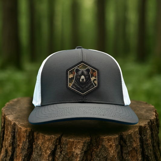 Bear Leatherette Patch Hat – Mountain Explorer Edition