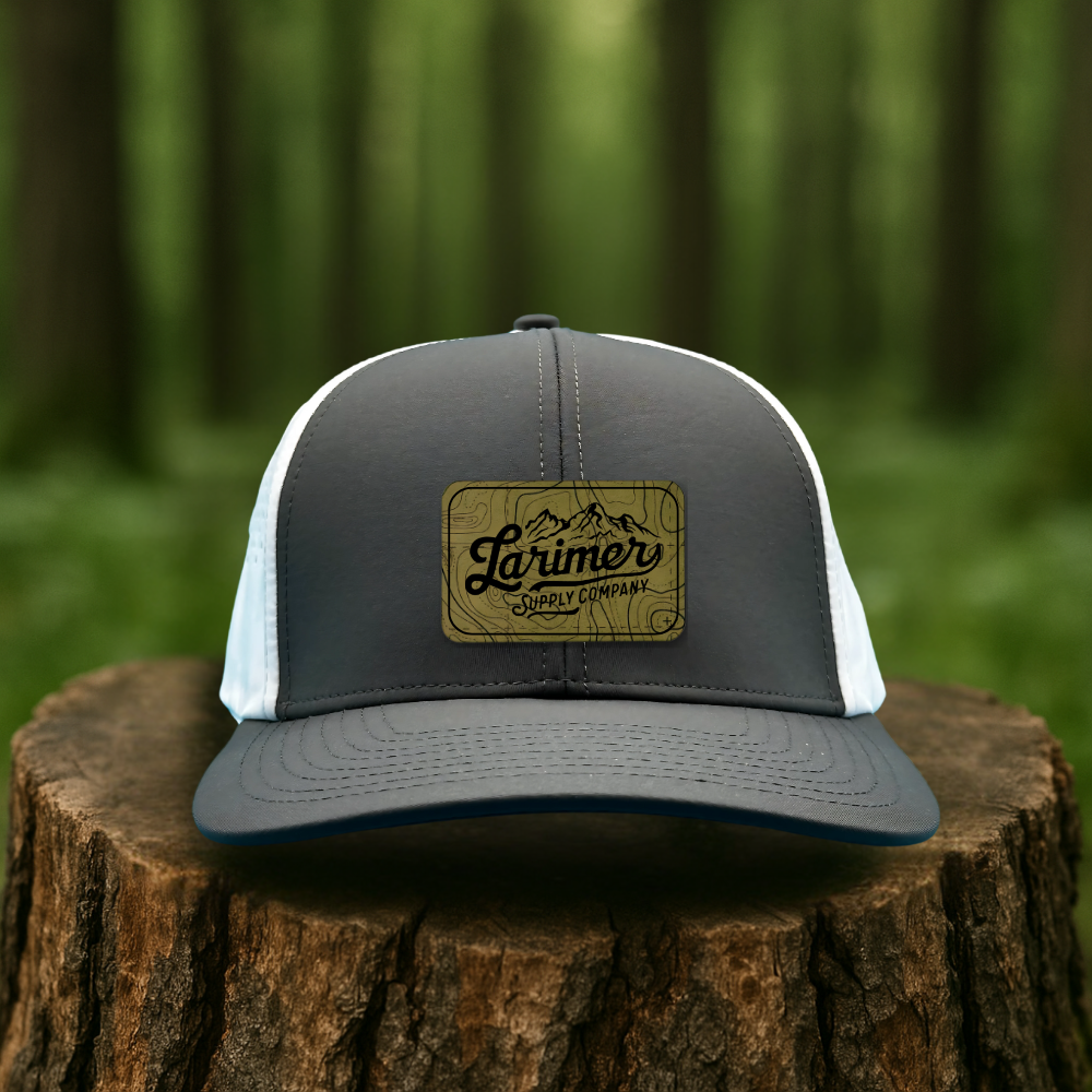 Olive Green Topo Map Hat Patch – Custom Hat
