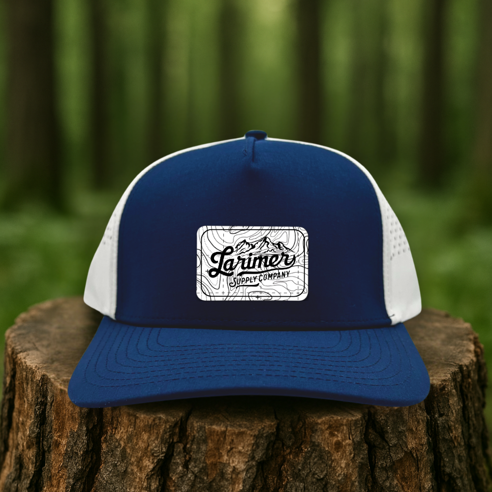 White Topo Map Hat - Custom Hat