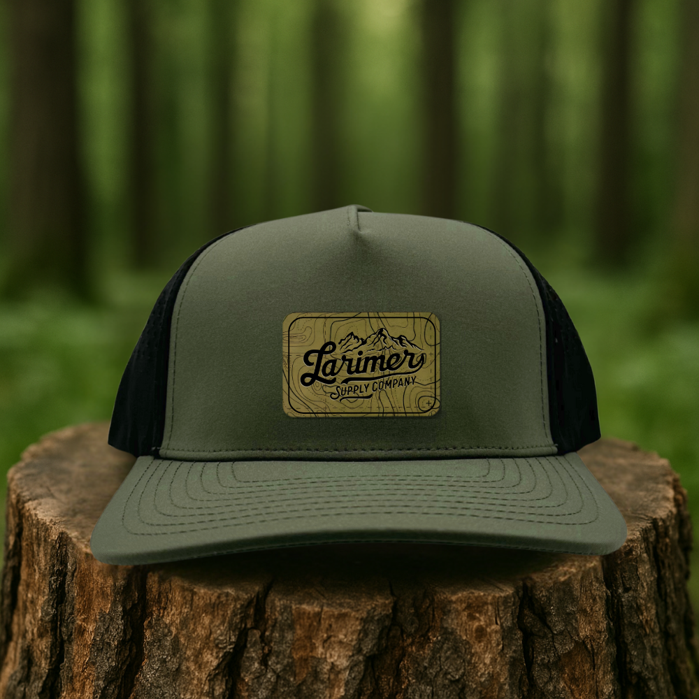 Olive Green Topo Map Hat – Custom Hat