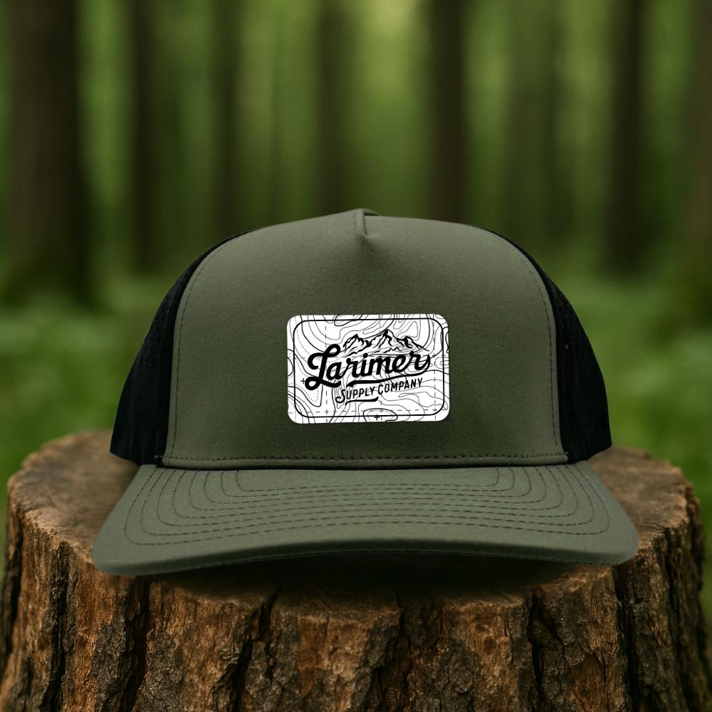 White Topo Map Hat - Custom Hat