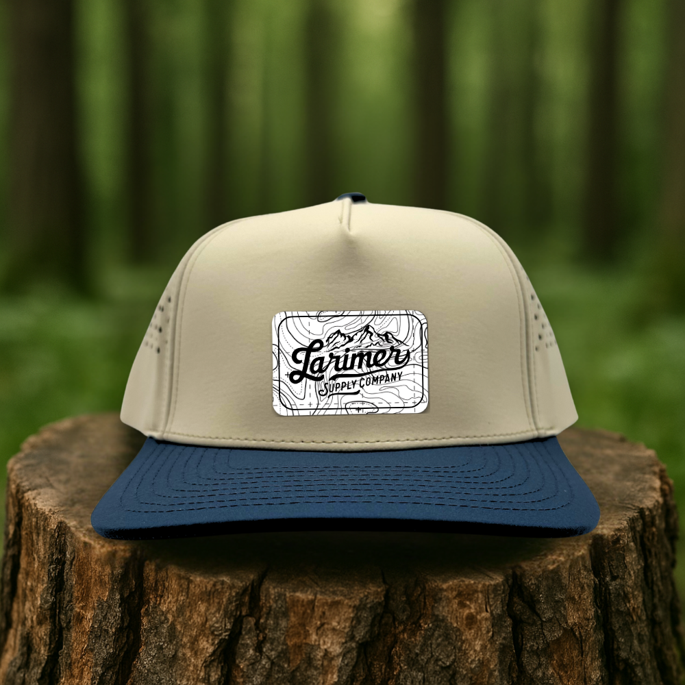 White Topo Map Hat - Custom Hat