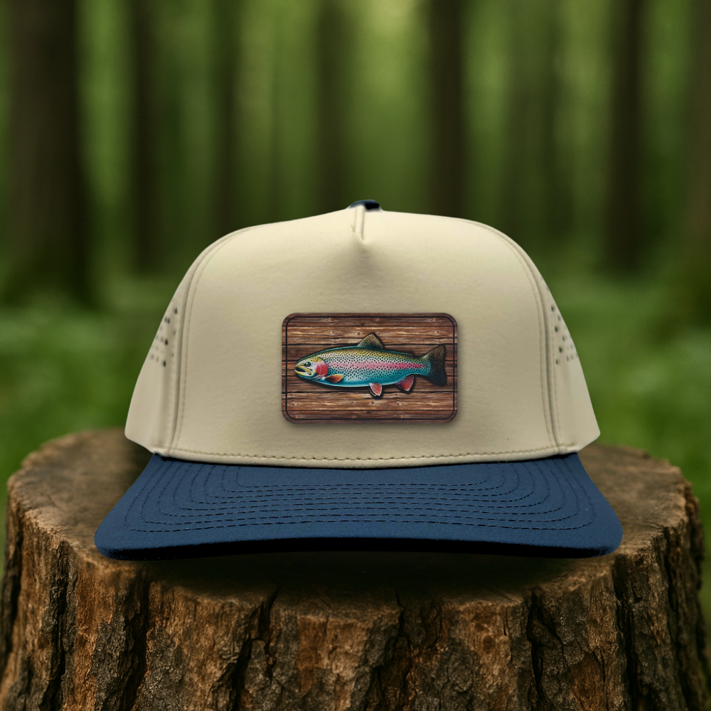 Woodgrain Trout Trophy Hat – Trophy Wall Edition