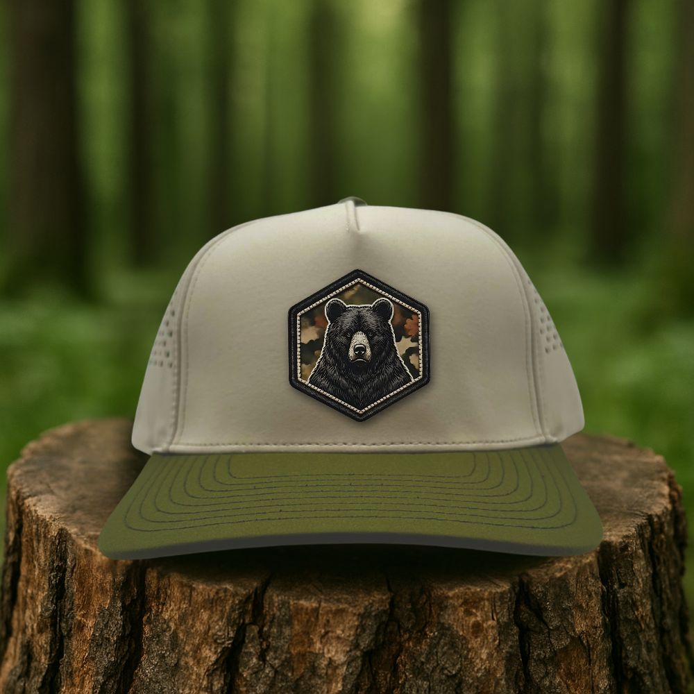 Bear Leatherette Patch Hat – Mountain Explorer Edition