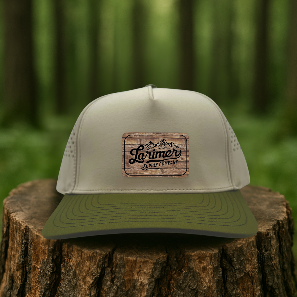 Rustic Woodgrain Leatherette Hat - Custom Hats