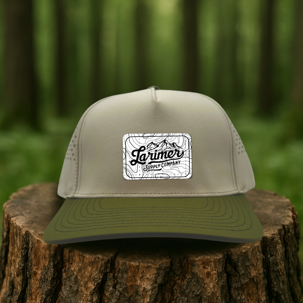 White Topo Map Hat - Custom Hat