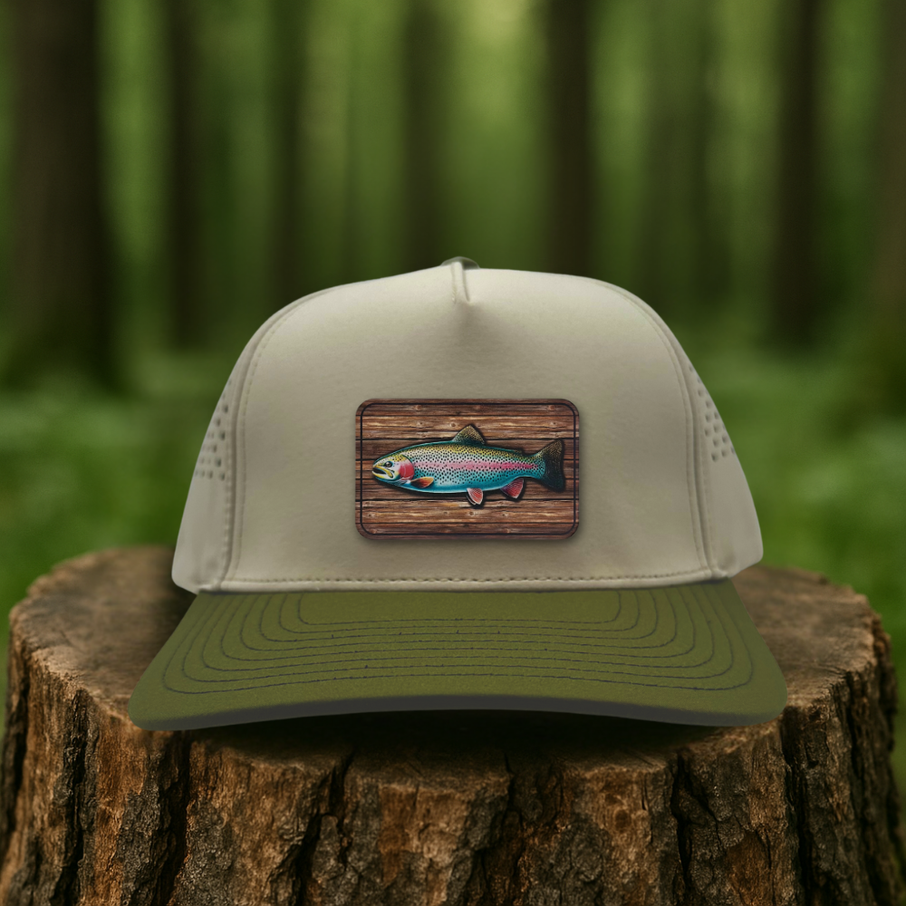 Woodgrain Trout Trophy Hat – Trophy Wall Edition