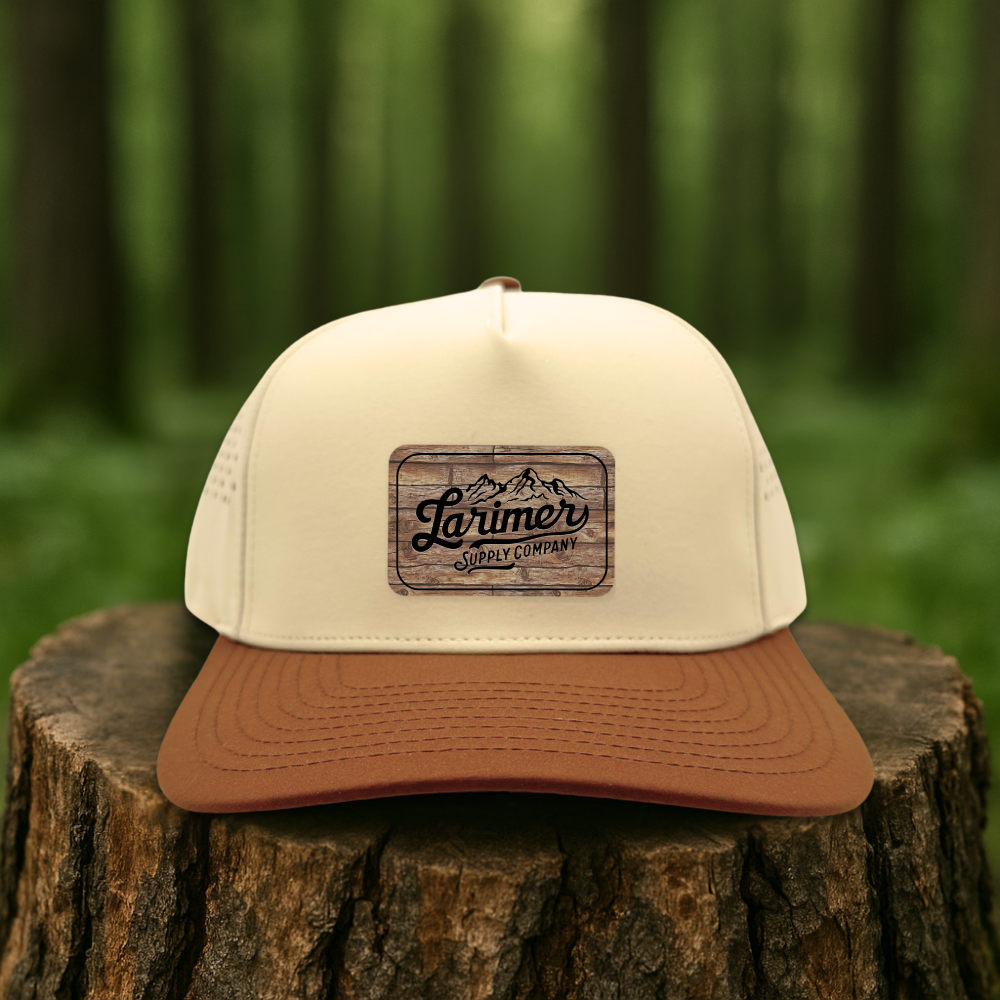 Rustic Woodgrain Leatherette Hat - Custom Hats