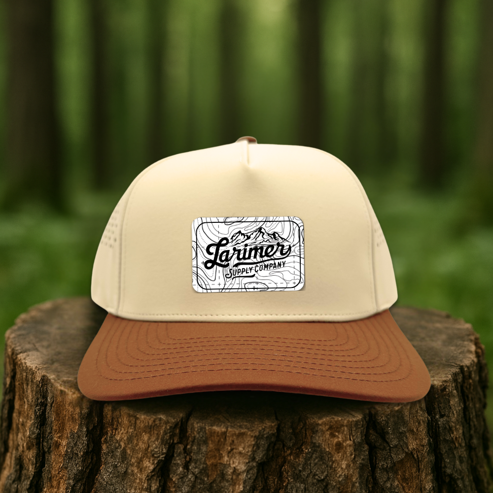 White Topo Map Hat - Custom Hat