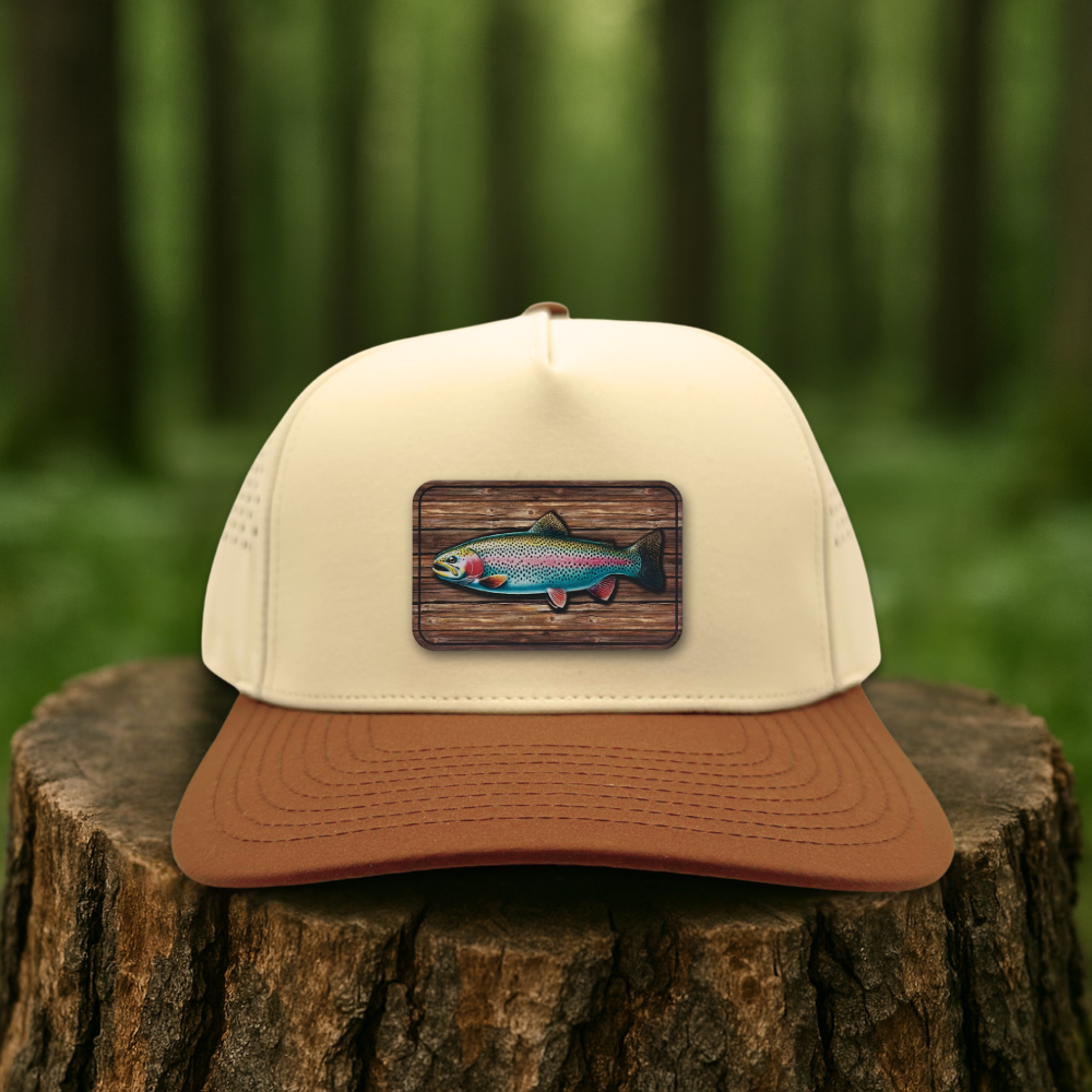Woodgrain Trout Trophy Hat – Trophy Wall Edition