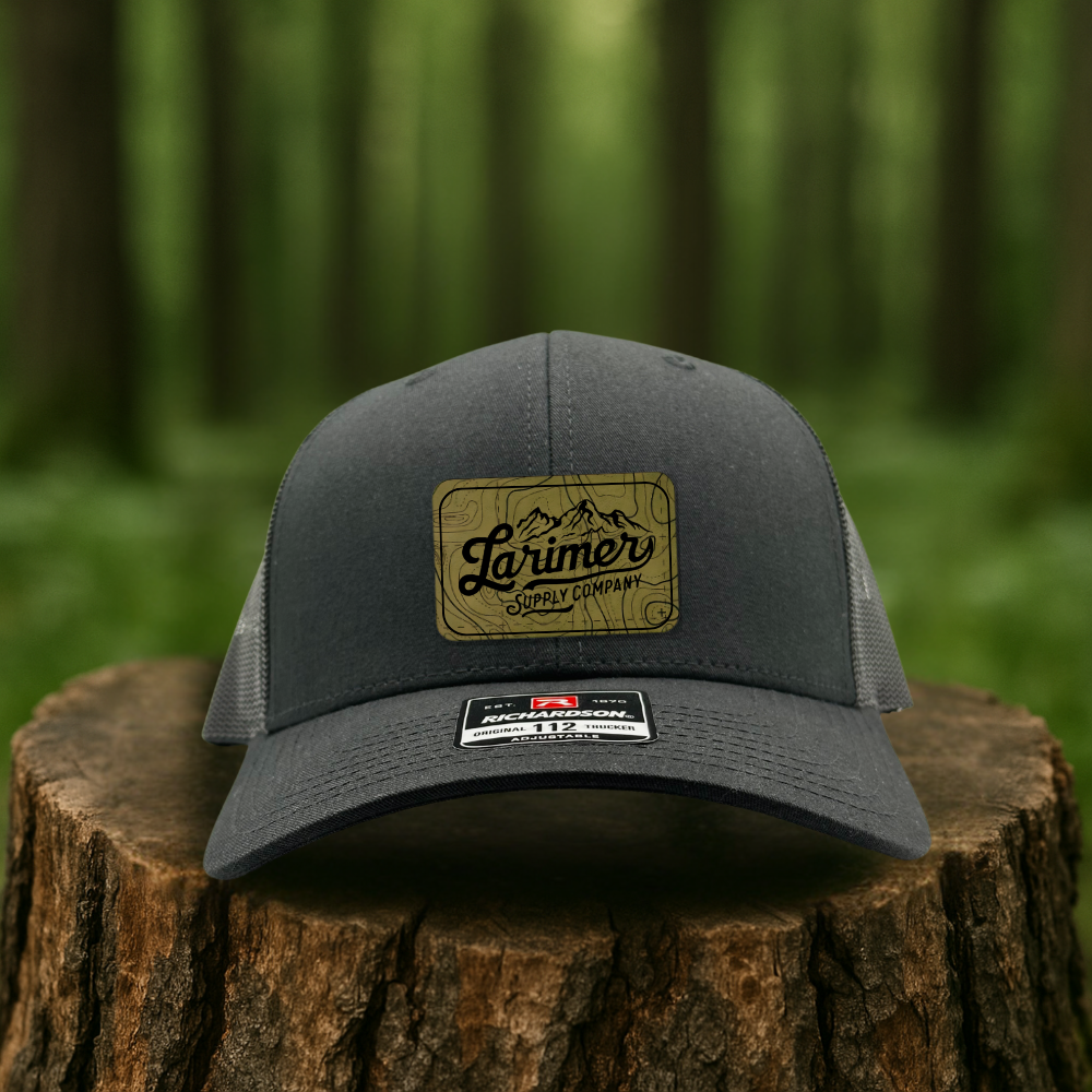 Olive Green Topo Map Hat Patch – Custom Hat