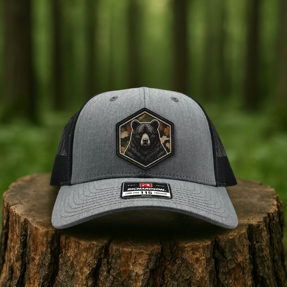 Bear Leatherette Patch Hat – Mountain Explorer Edition