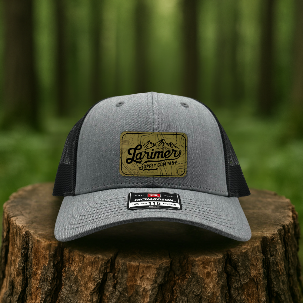 Olive Green Topo Map Hat Patch – Custom Hat