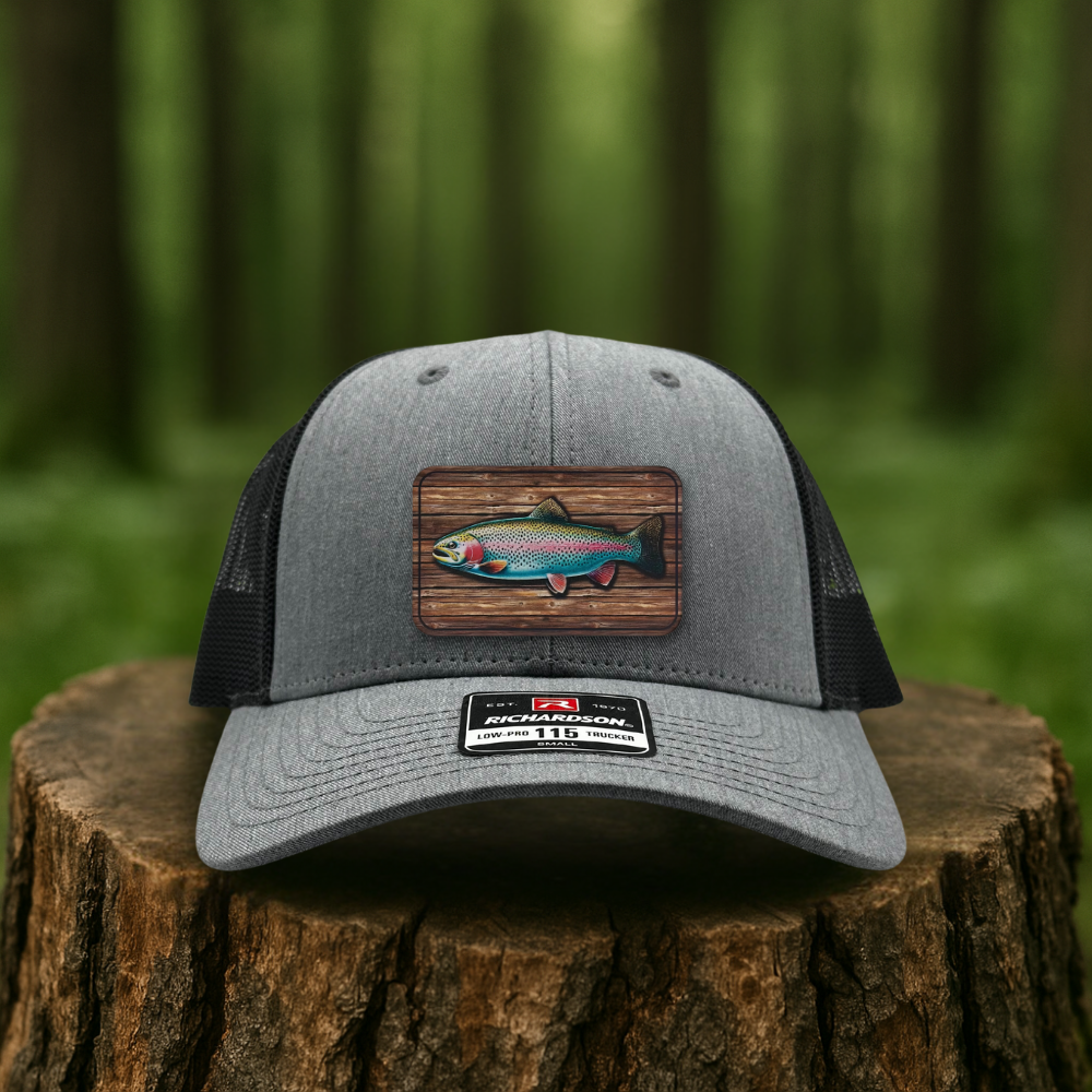 Woodgrain Trout Trophy Hat – Trophy Wall Edition