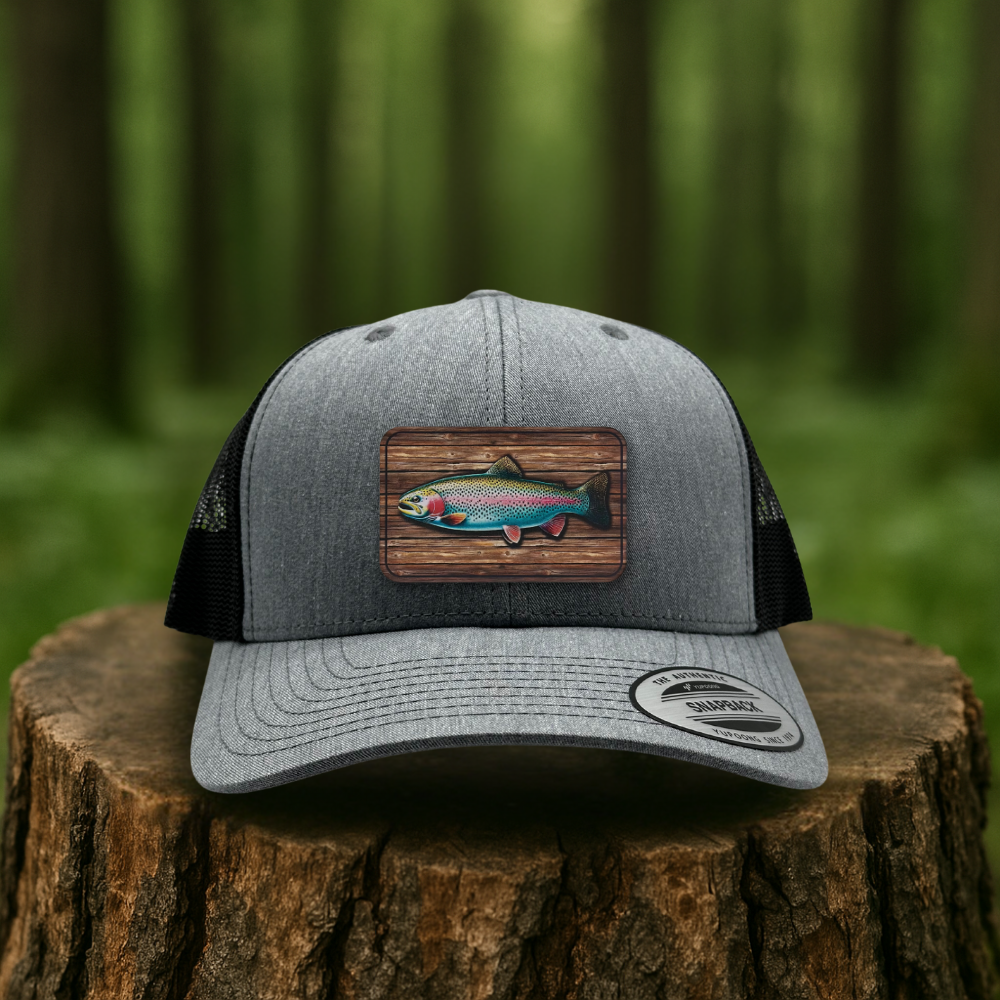 Woodgrain Trout Trophy Hat – Trophy Wall Edition